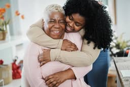 Sarah with her mother